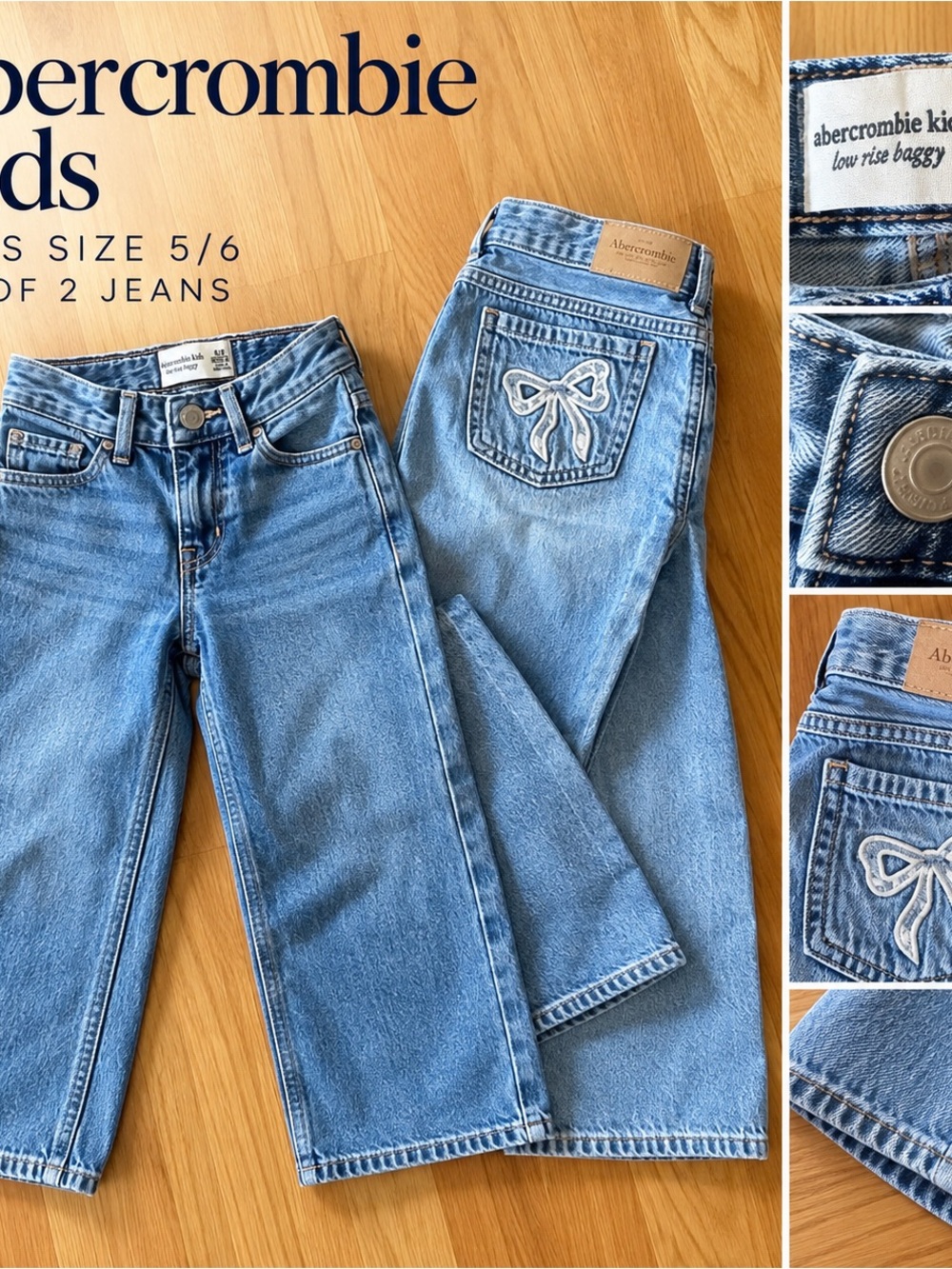 Abercrombie & Fitch Kids Light Blue Girls' Jeans - Size 5/6